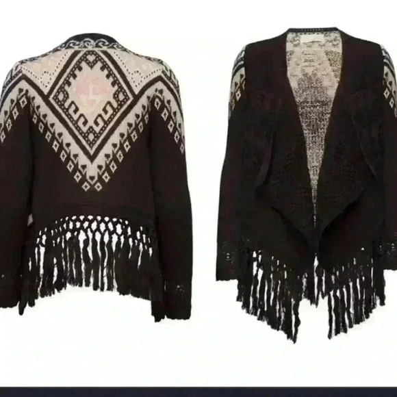 Odd Molly Sweaters - AZTEC FRINGE CARDIGAN odd molly
